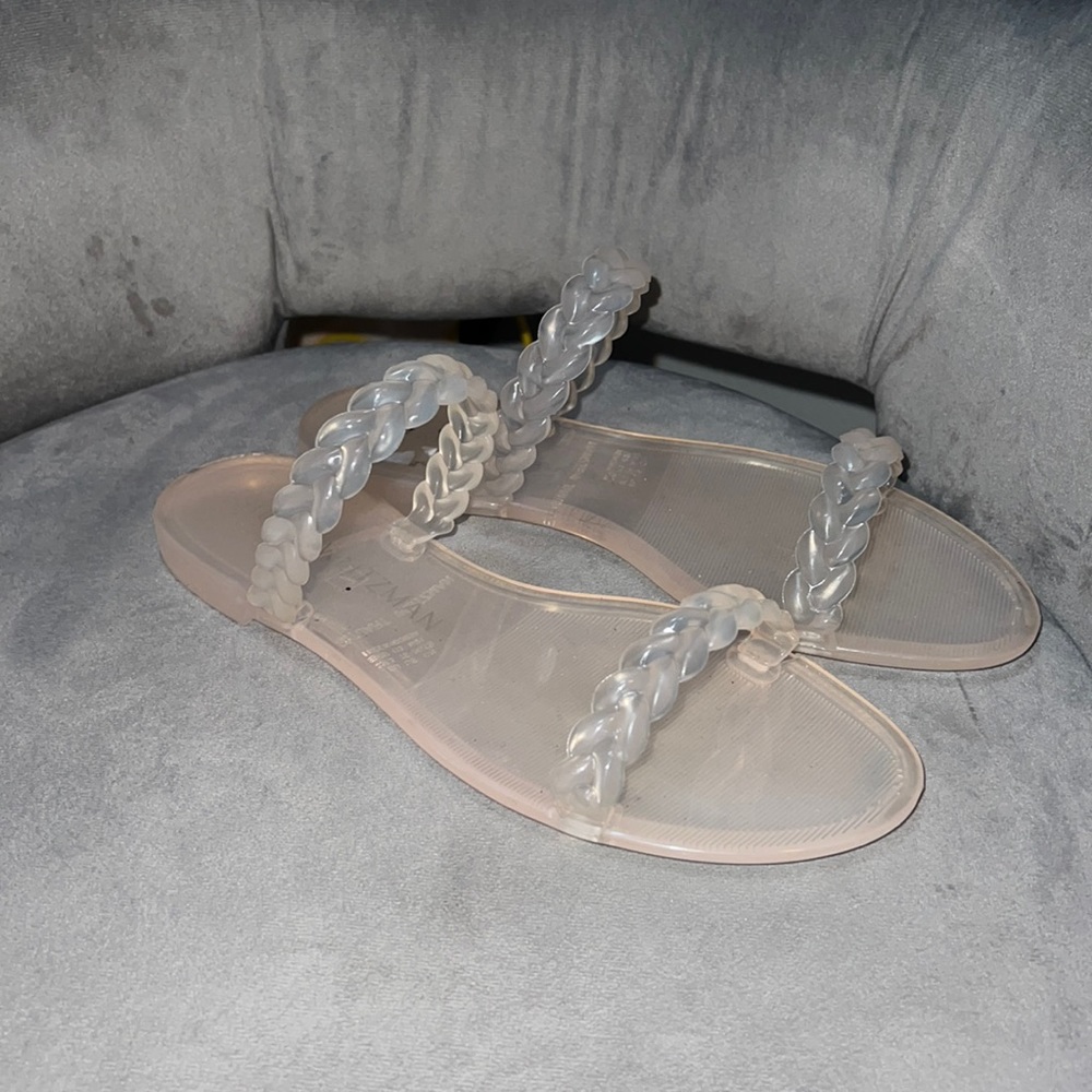 Stuart Weitzman clear sandals braided strap size 7 woman